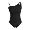 thumbnail image 4 of DHFJKG Tankini Swimsuits For Women 2 Piece Set Asymmetrical Design Slim Fit Top With High Waisted Briefs Bottom Trendy Beachwear, 4 of 5