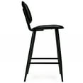 thumbnail image 4 of Simpli Home Raya Contemporary 16 inch Counter Height Stool (Set of 2) in Black Vegan Faux Leather, 4 of 13