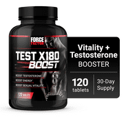 Force Factor Test X180 Boost, Testosterone Booster with D-Aspartic Acid, 120 Tablets