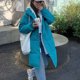 thumbnail image 5 of Abrigo de mujer Abrigo de botón con capucha de imitación Chaquetas largas sólidas Abrigos de bolsillo Fridja BV0+526, 5 of 6