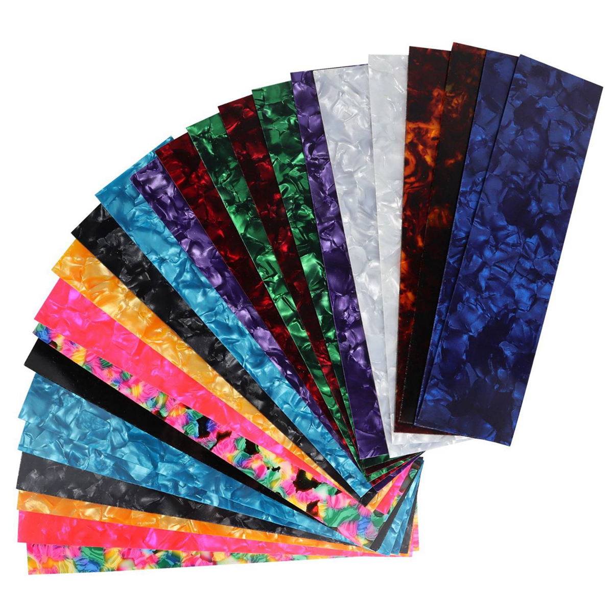 2X DIY Guitar Pick Punch Sheets Musicians Celluloid Guitar Pick Strips Three Thickness By 0.46/0.71/0.96cm Random Color