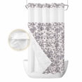 thumbnail image 2 of Purple Floral Leaf No Hook Shower Curtain Waterproof, Bathroom Curtains with Snap in Liners and See Through Top Window, Retro Farmhouse Plant Tree Branch Hotel Style Bathtub Curtains Shower 54"Wx78"L, 2 of 8
