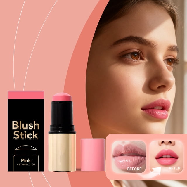 EGNMCR Moisturizing Powder Blusher Stick Series Multi-color Options Daily Commuting And Winter Makeup Color Display Powder Blusher a blusher