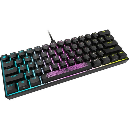 CORSAIR - K65 RGB Mini Wired 60% Mechanical Cherry MX SPEED Linear Switch Gaming Keyboard with PBT Double-Shot Keycaps - Black