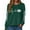 Green, variant on Towmus Womens Letter Tops Ladies Floral Print Loose Long Sleeve Sweatshirt Round Neck Pullover Top T-Shirt Top Autumn and Winter