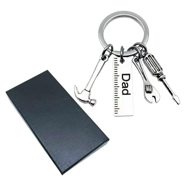 Llavero del Día del Padre, recuerdo de acero inoxidable, portátil, regalo para papá e hijo. carta papa