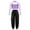Lavender, variant on Alvivi Girls 2 Piece Hip-hop Dance Outfits Sequin Long Sleeve Crop Top with Cargo Pants Streetwear Black 6