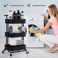thumbnail image 2 of 3-Tier Rolling Steel Storage Bin Utility Kitchen Cart with Wheels in, Bath Cart and Organizer Cart, 2 of 8