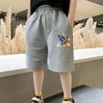 thumbnail image 2 of Kovlvoll Kids Boys Clothes Summer Shorts Wide Leg Elastic High Waist Printing Cute Casual Sports Half Pants with Pocket, 2 of 3