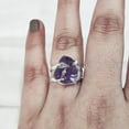 thumbnail image 4 of Natural Amethyst Ring, Rough Amethyst Gemstone Ring, Feb Birthstone, Hammered 2 Band, 925 Sterling Silver, Womens Ring, Christmas, Thanksgiving, Handmade, Statement Jewelry, Rough Gemstone Jewelry, 4 of 5