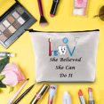 thumbnail image 3 of LEVLO Dental Cosmetic Make Up Bag Dental Hygienist Gift She Believed She Can Do It Makeup Zipper Pouch Bag For Dentist Dentistry Assistant, 3 of 4