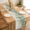 thumbnail image 3 of Green Leaves Table Runner - 48 Inch Long Summer Botanical Cotton and Linen Blended Dress Scarves Farmhouse Table Runner for Kitchen Dining, Coffee Table, 13" x 48", 3 of 8