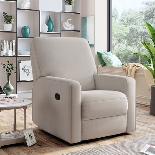 Recliner Chair with Padded Seat - 360° Swivel and Rocking Accent Chair