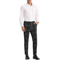 thumbnail image 2 of Lars Amadeus Men's Dress Plaid Slim Fit Flat Front Prom Checked Trousers, 2 of 6