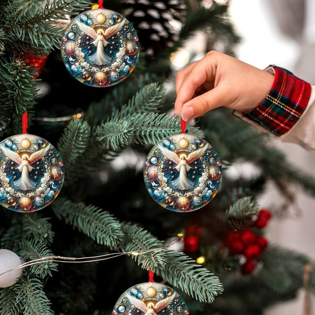 Multicolour Christmas Tree Ornament, Lightweight Acrylic Hanging Decoration with Unique Designs, Festive Home Decor for Christmas, Birthdays, and Special Occasions, 8 cm
