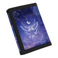 thumbnail image 2 of FUIALDOLG Mystic Moth Moon Pattern Slim Trifold Card Holders, Polyester Children's Wallet Portable Trifold Card Wallet for Outdoor Outdoor Sports, 2 of 6