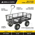 thumbnail image 2 of Open Box Gorilla Cart 800 Pound Capacity Steel Mesh Utility Wagon Cart, Black, 2 of 7