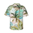 thumbnail image 3 of Balery Watercolor Palm Tree Print Men's Hawaiian Shirts Short Sleeve Beach Shirt Relaxed Fit Vacation Button Down Shirts-XX-Large, 3 of 9