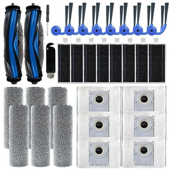 32PCS for X9 Pro Omni / X9 PRO Robot Vacuum Accessories Main Side Brush Dust Bag Roller Rag Filter