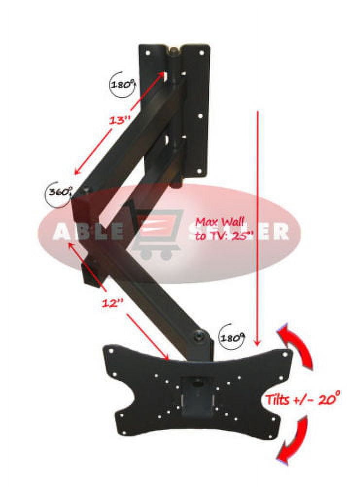 impact mounts LONG ARM ARTICULATING CORNER TILT ARM SWIVEL LCD LED TV WALL MOUNT 32 36 37 40 42