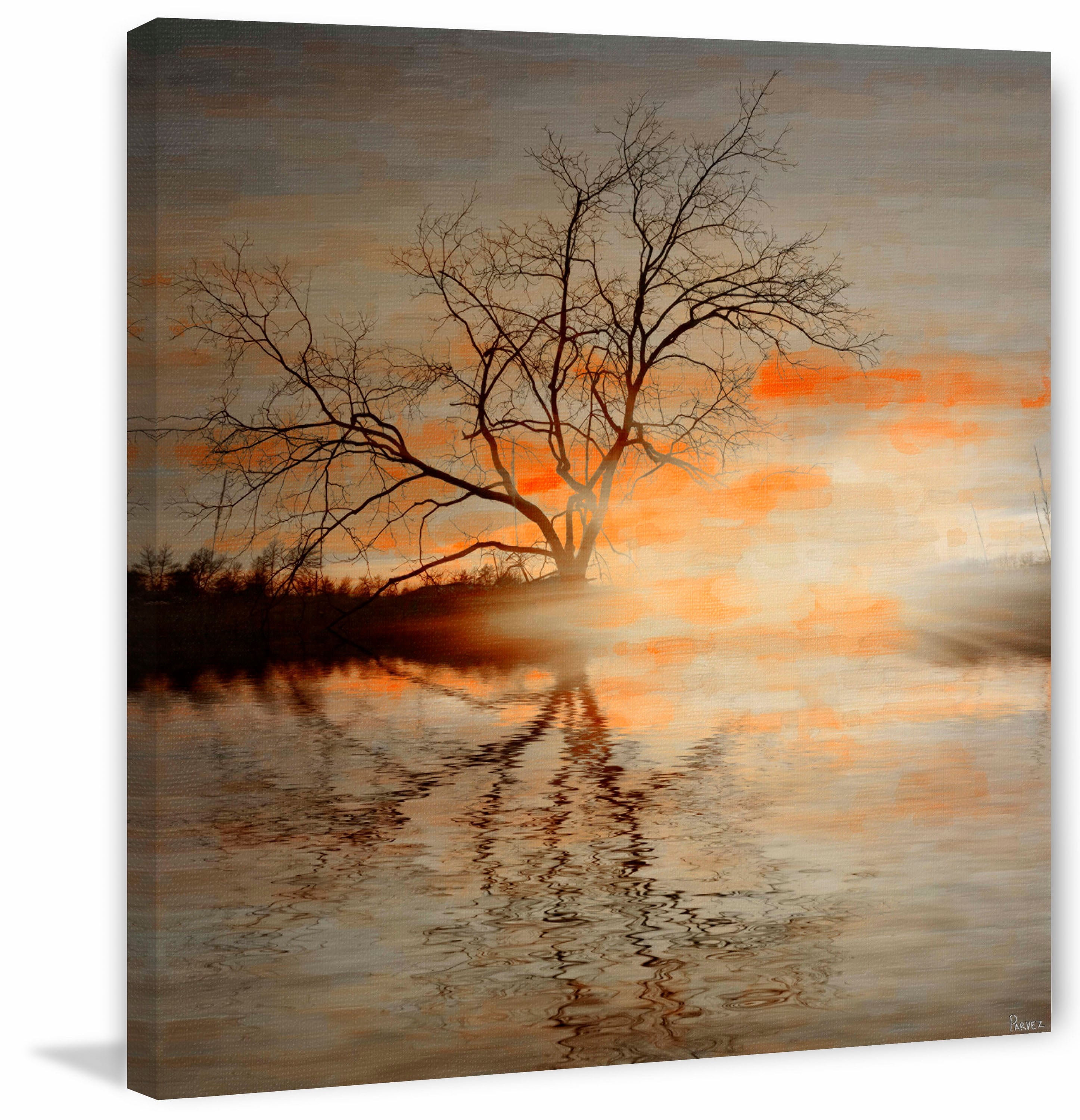 Parvez Taj Red Leafs B Canvas Wall Art