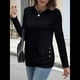 thumbnail image 4 of Camisas de Larga para Mujer, Túnicas, Blusas Holgadas, Elegantes, Cuello Redondo, Suéteres Básicos. Negro M, 4 of 10
