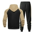 thumbnail image 6 of Yusimy Men's Solid Color 2-Piece Hoodie Casual Set Raglan Sleeve Elastic Waist Drawstring Zipper Pocket Long Sleeve Pants, 6 of 9