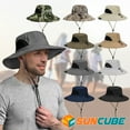 thumbnail image 7 of SUN CUBE Wide Brim Sun Hat Men Women, Mens Fishing Hats Sun UV Protection, Womens Hiking Bucket Hat, Outdoor Summer Safari Beach Boonie, Camping Unisex UPF 50+ Navy, 7 of 7