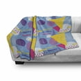 thumbnail image 2 of Geometric Soft Flannel Fleece Throw Blanket, Memphis Style Repetitive Pattern of Shapes in Modern Abstract Tones, Cozy Plush for Indoor and Outdoor Use, 50" x 70", Blue and Multicolor, by Ambesonne, 2 of 5