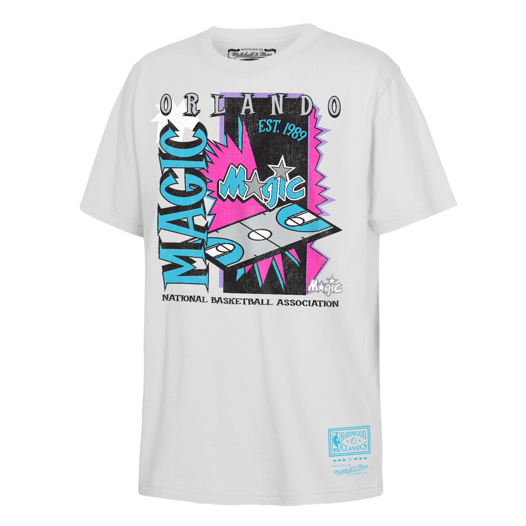 Youth Mitchell & Ness White Orlando Magic Neon Court Shock T-Shirt