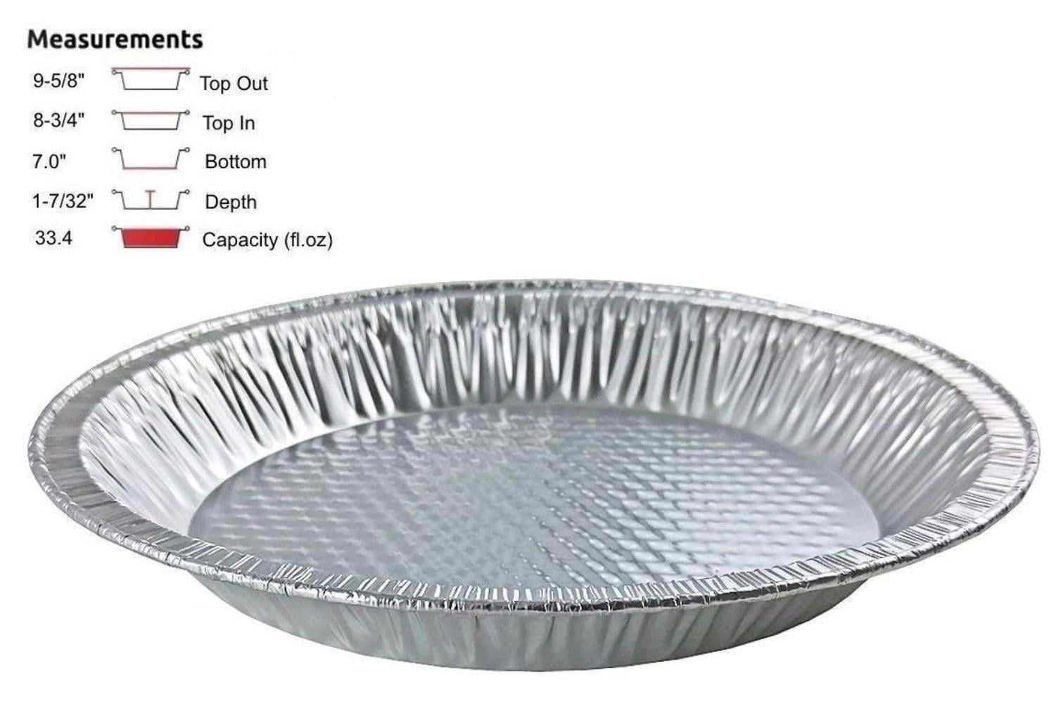 Pack of 12 Sets Pactogo 11 Aluminum Foil Pie Pan Extra-Deep Disposable Tin Plates with Clear Plastic Dome Lid 