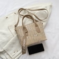 thumbnail image 3 of Bolsa De Hombro Bolso bandolera informal para mujer, bolsos tejidos a la moda con asa superior, bolsos sencillos para vagabundos de playa Likrtyny Para Estrenar, 3 of 9