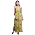 thumbnail image 1 of Bimba Floral Women Sleeveless Crew Neck Halter Gown With Side Slits Maxi Dress-Large, 1 of 6