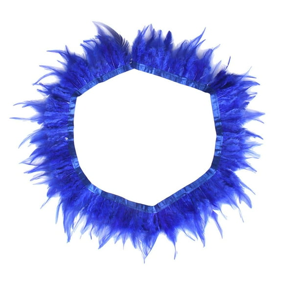 EHJRE 1 Yard/36Inch Dyed Feather Fringe Trim For Costume Hat Sewing Craft Blue