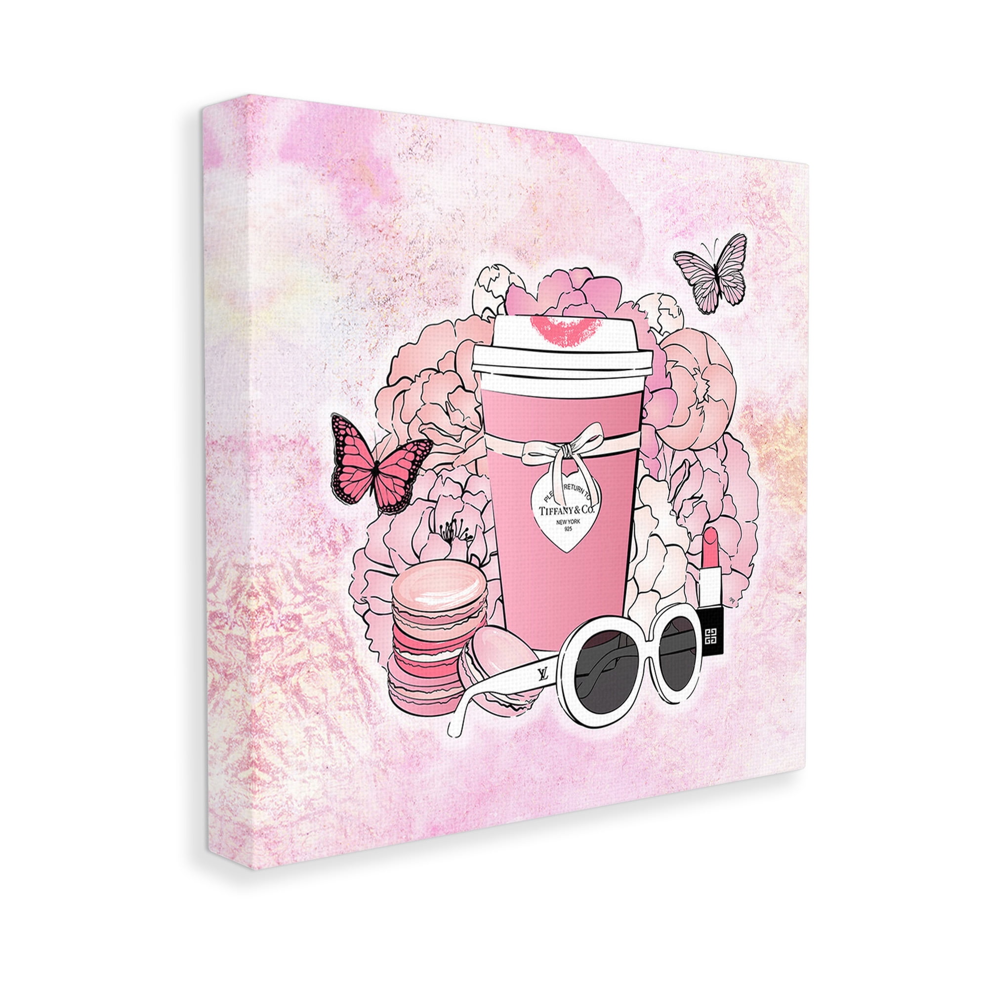 Stupell Industries Stylish Coffee & Flowers Food & Beverage Painting Gallery Wrapped Canvas Art Print Wall Art, 36 x 36