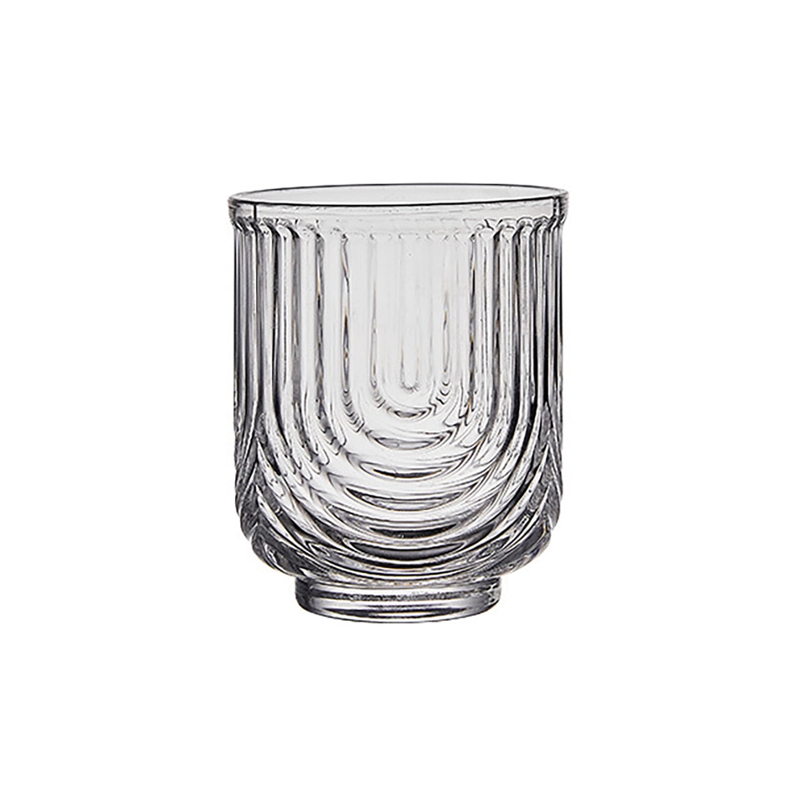 Ribbed Glass Cup, 25oz Drinking Glass Cup, Vintage Ribbed Glassware,  Cocktail Glasses, Whiskey Glasses, Iced Coffee Cup for Juice, Wine, Beer