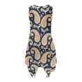 thumbnail image 6 of HELLHERO Floral Pattern Cover Pleated Sundress, Side Pockets Sleeveless Sundress Irregular Hem With Side Pockets Ladies Irregular Hem Casual Dress, 6 of 8