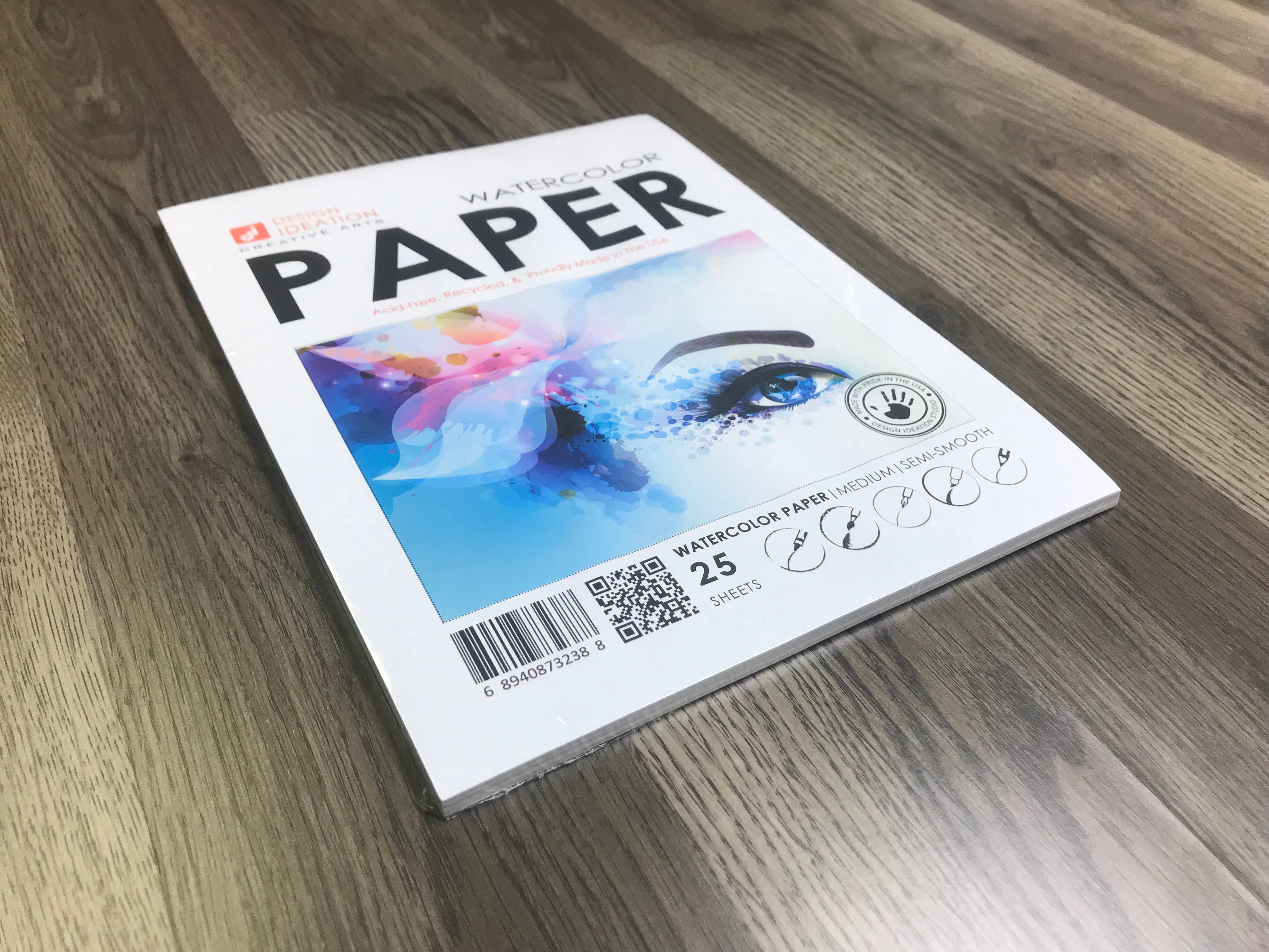WATERCOLOR Paper : Multi-media paper. Loose Sheet Pack. (8.5" x 11") (100 Sheets)