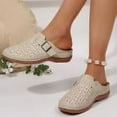 thumbnail image 6 of Hoshose New Summer Slide Wedge Slipper for Women Closed Toe Hollow Out Casual Outdoor Slip on Platform Slippers Soft Soled, 6 of 8