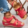 thumbnail image 4 of YOUYEDIAN Orthopedic Sandals for Women Arch Support Flat Wedge Sandals Breathable Slip on Non Slip Beach Slippers Beach 2026 Orthopedic Shoes (Red), 4 of 7