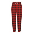 thumbnail image 5 of Antqov Sweatpants Women, Elastic High Waist Checkered Print Cuffed Lounge Pants Drawstring with Pockets, Outdoor Sports Casual Relaxed Lightweight Breathable Joggers, 5 of 5
