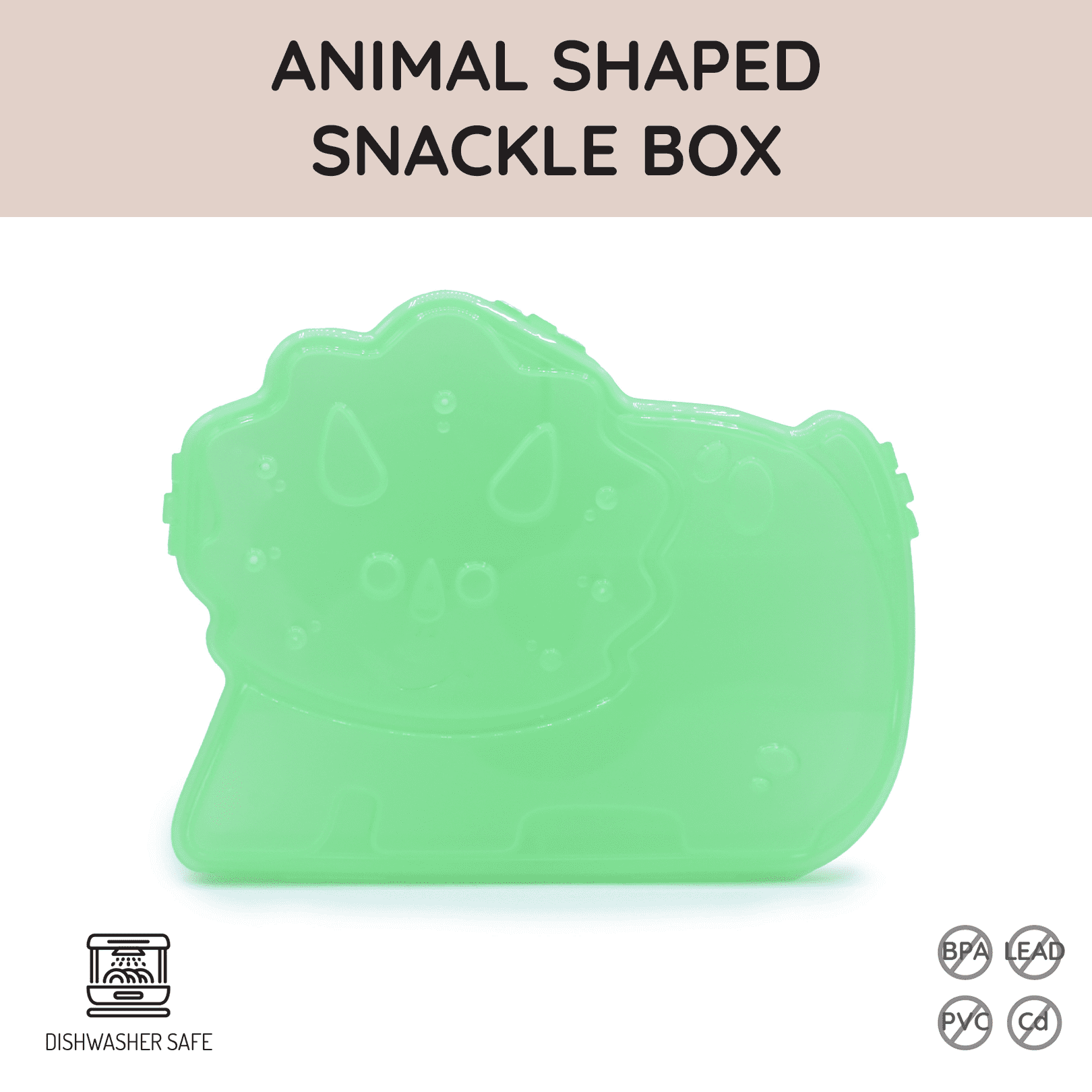 Melii Dinosaur Snackle Snack Container, Spill-proof, BPA Free, Easy Grip, Toddler Snack Cup – Green