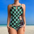 thumbnail image 2 of Demon Slayer Women's One-piece Swimsuit Bathing Suits High Neck Tummy Control Swimwear Swim Suit XL, 2 of 7