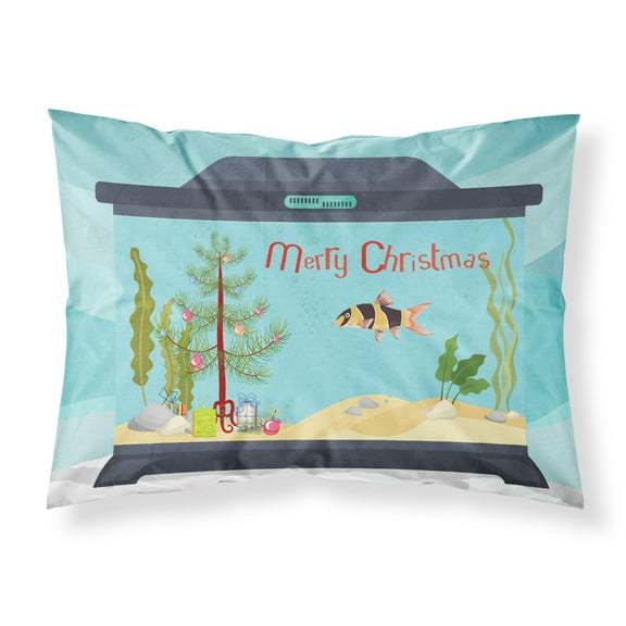 Clown Loach Fish Merry Christmas Fabric Standard Pillowcase CK4506PILLOWCASE