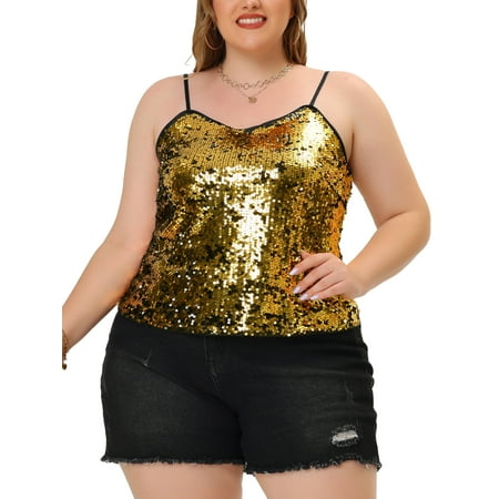 

Agnes Orinda Women s Plus Size Sequined Shining Club Party Sparkle Camisole