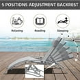thumbnail image 5 of Pool Lounge Chairs Set of 3, Adjustable Aluminum Outdoor Chaise Lounge Chairs with Metal Side Table, All Weather for Deck Lawn Poolside Backyard (Grey, 2 Lounge Chairs&1 Tbale) 09828, 5 of 6