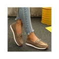 thumbnail image 4 of Womens Wedge Slip-On Loafer Shoes Flat Round Toe, Low Heel, Soft Bottom, 4 of 9