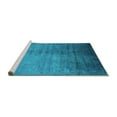 thumbnail image 2 of Ahgly Company Machine Washable Indoor Square Oriental Turquoise Blue Industrial Area Rugs, 7' Square, 2 of 4