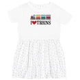 thumbnail image 3 of Inktastic I Love Trains Girls Toddler Dress, 3 of 5