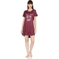 thumbnail image 4 of Stylore Nightgown for Women Night Shirt Short Sleeve Sleepwear LMS Wine XL, 4 of 6